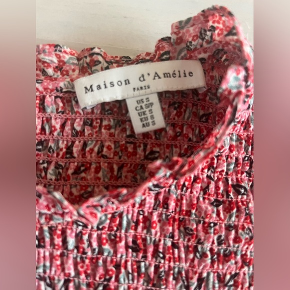 Anthropologie Maison d'Amelie woman's smocked top.Size Smalll - Picture 9 of 9